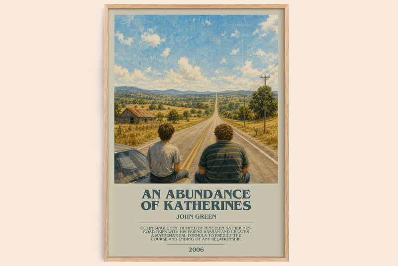 An Abundance Of Katherines bookish book poster by John Green – framed literary art print