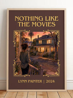 Nothing Like the Movies Classic Book Art Print by Lynn Painter – framed print leaning on a wooden floor