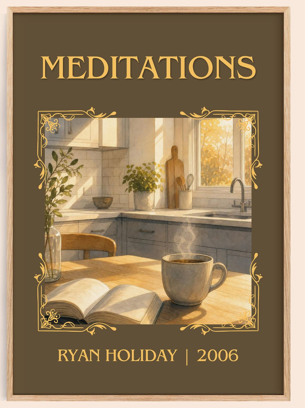 Meditations Classic Book Art Print by Ryan Holiday – book poster