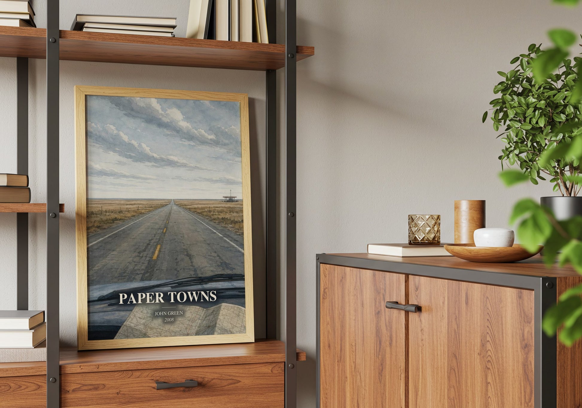 Paper Towns book watercolour illustration paper finish options – matte satin gloss