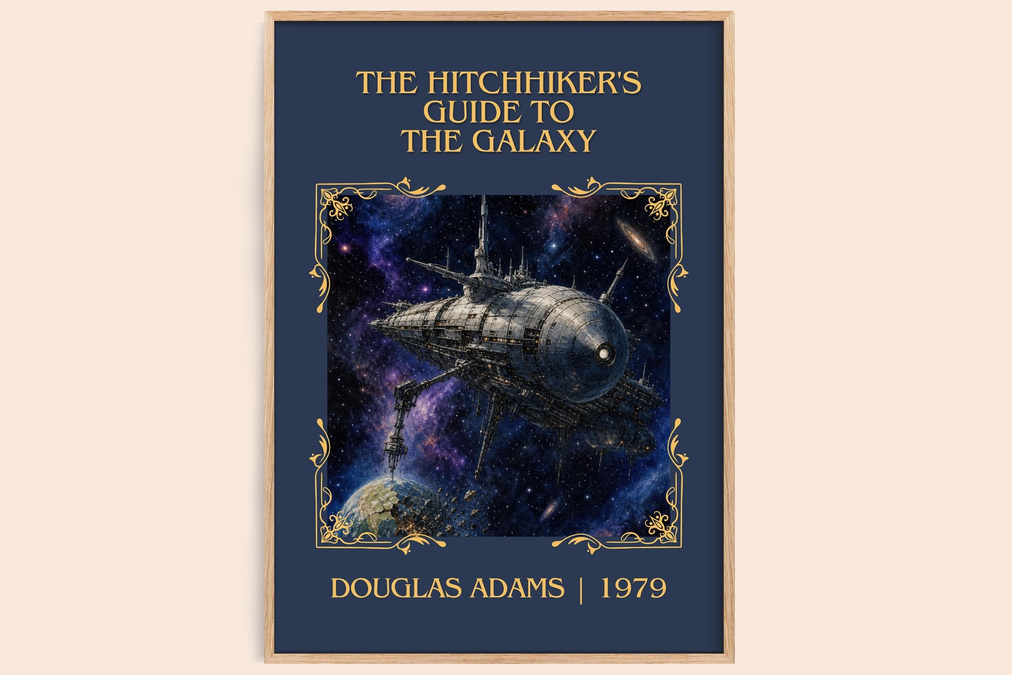 Hitchhiker's Guide to the Galaxy Classic Book Art Print by D. Adams