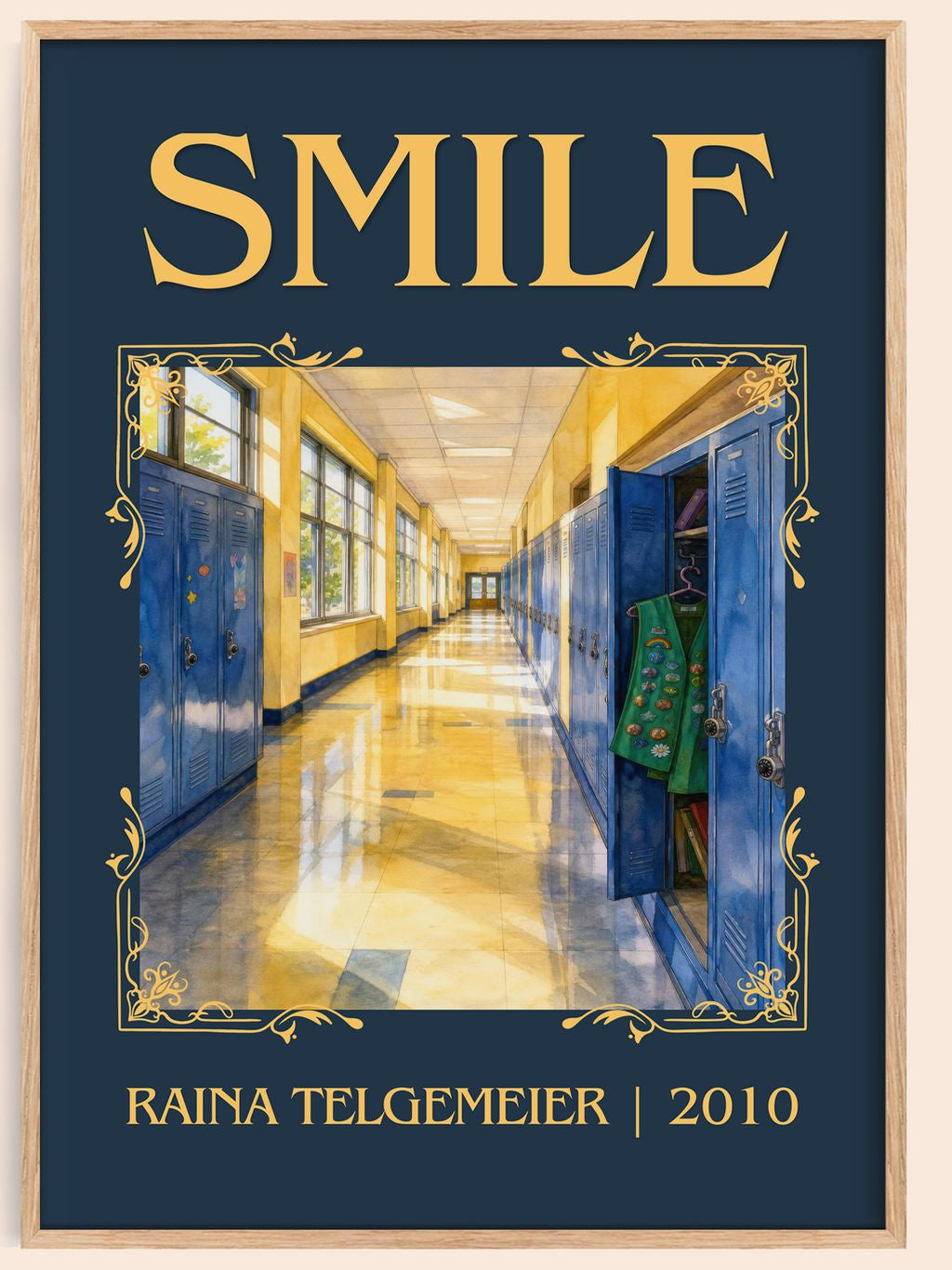 Smile Classic Book Art Print by Raina Telgemeier – book poster