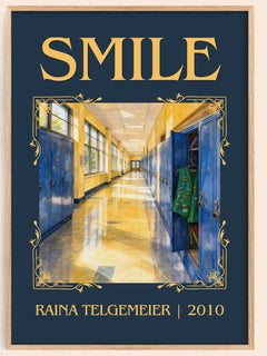 Smile Classic Book Art Print by Raina Telgemeier – book poster