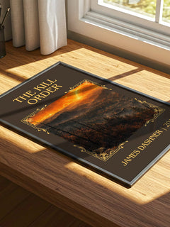 The Kill Order Classic Book Art Print by James Dashner – print on a sunlit desk