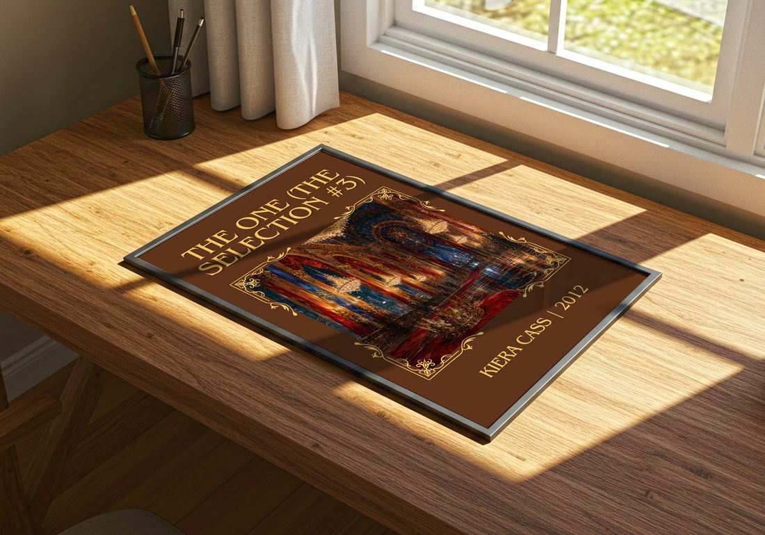 The One (The Selection #3) Classic Book Art Print by Kiera Cass – print on a sunlit desk