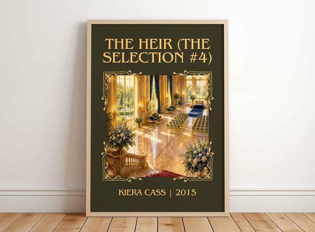 The Heir (The Selection #4) Classic Book Art Print by Kiera Cass – framed print leaning on a wooden floor