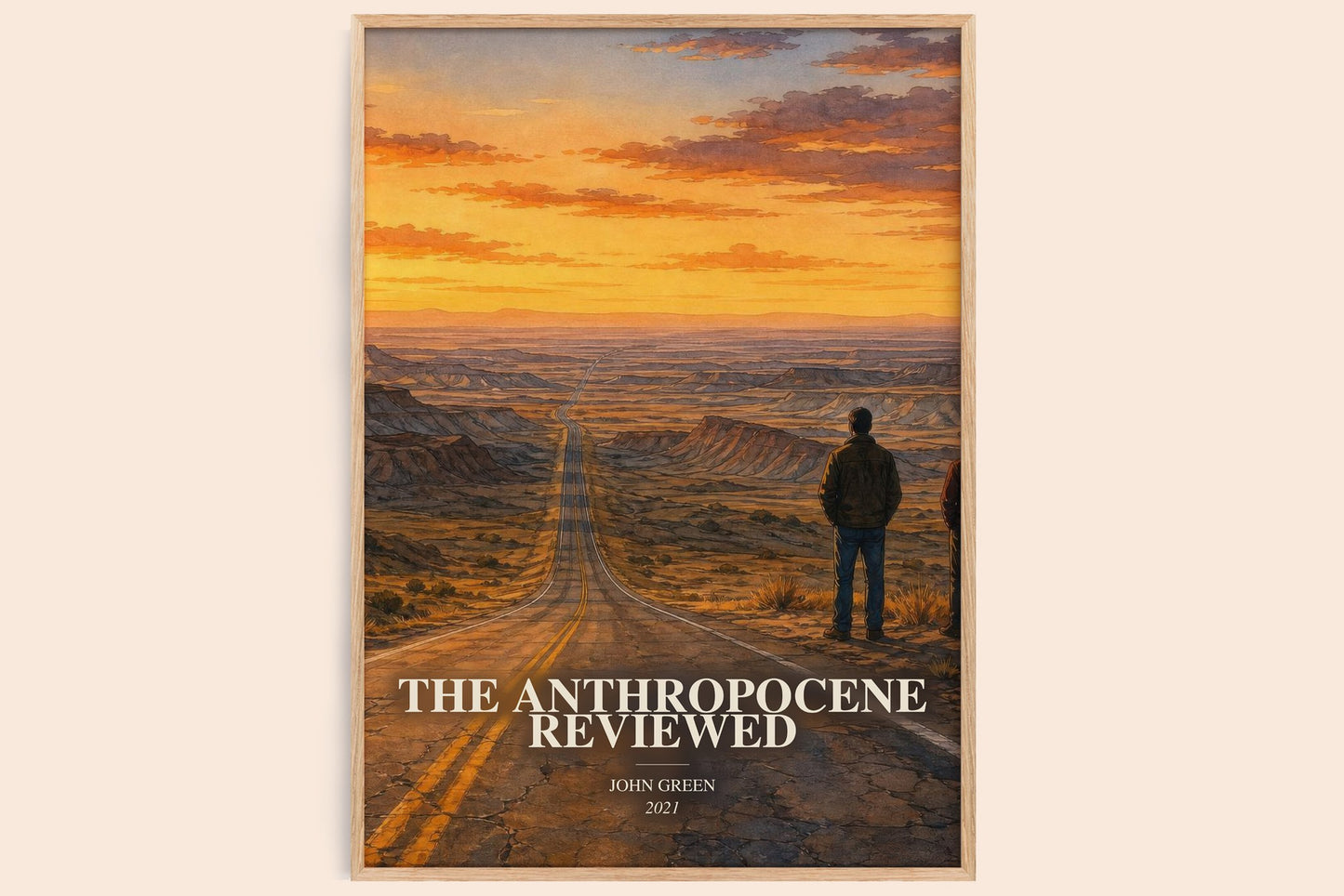 The Anthropocene Reviewed watercolour book poster by John Green – framed literary art print