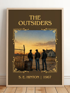 The Outsiders Classic Book Art Print by S. E. Hinton – framed print leaning on a wooden floor