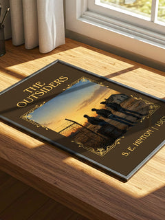 The Outsiders Classic Book Art Print by S. E. Hinton – print on a sunlit desk