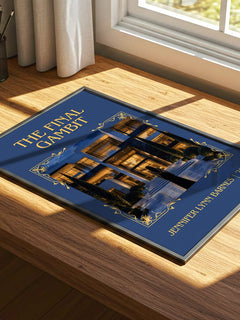 The Final Gambit Classic Book Art Print by Jennifer Lynn Barnes – print on a sunlit desk