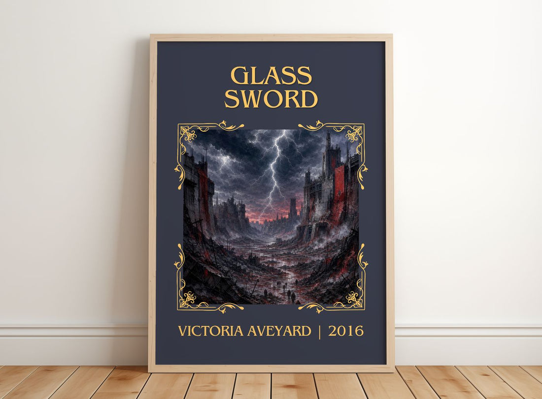 Glass Sword Classic Book Art Print by Victoria Aveyard – framed print leaning on a wooden floor