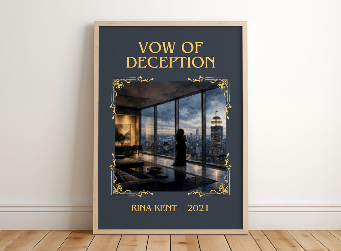 Vow of Deception Classic Book Art Print by Rina Kent – framed print leaning on a wooden floor
