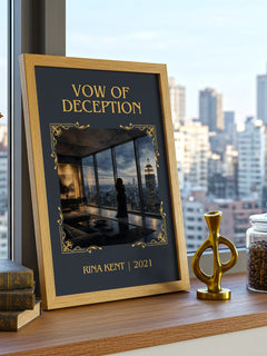 Vow of Deception Classic Book Art Print by Rina Kent – framed print on a city-view windowsill