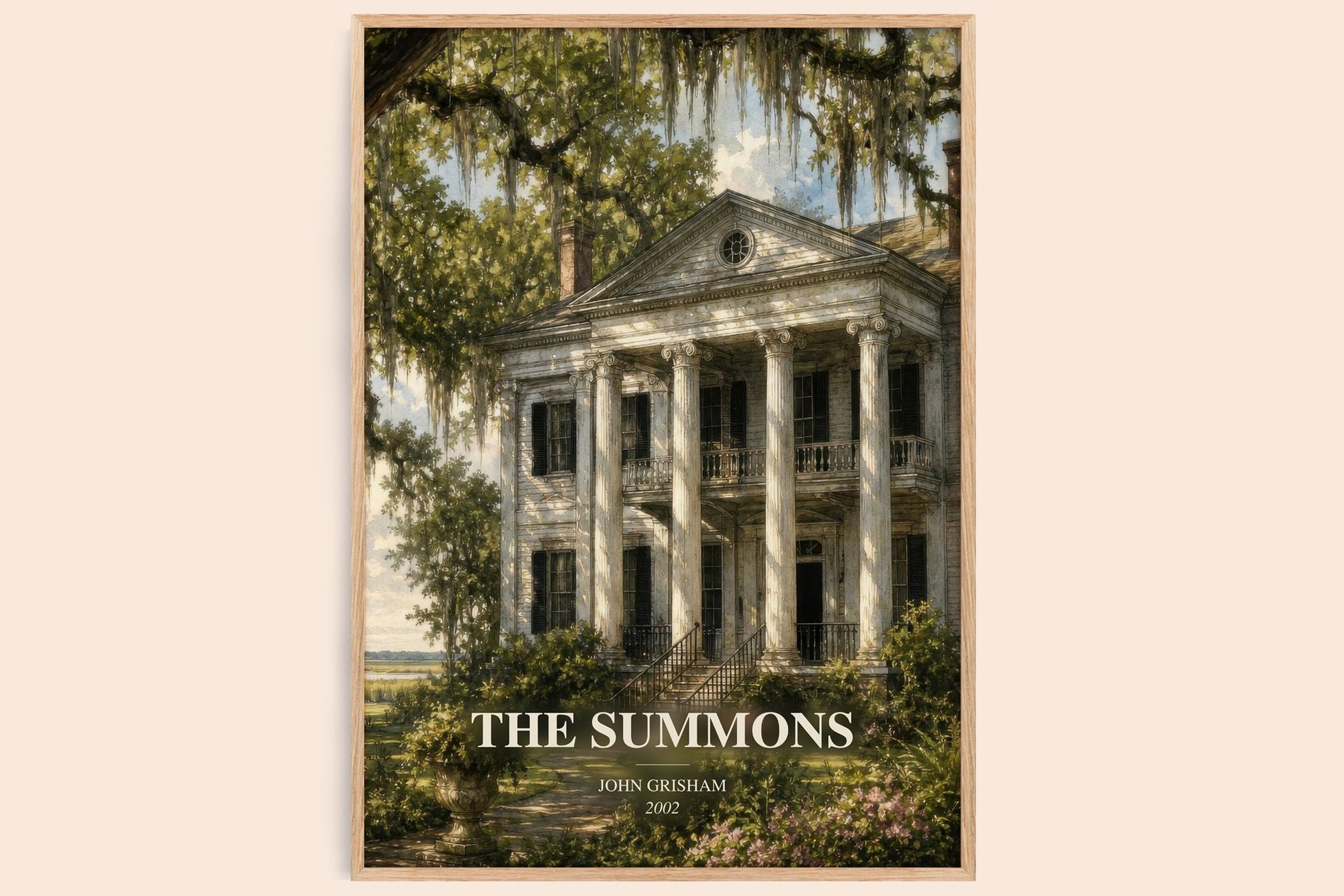 The Summons watercolour book poster by John Grisham – framed literary art print