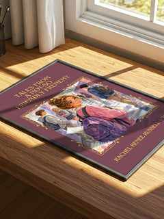 Tales from a Not-So Friendly Frenemy Classic Book Art Print by Rachel Renée Russell – print on a sunlit desk