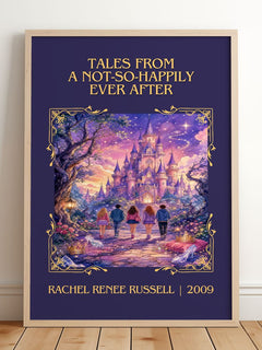 Tales from a Not-So-Happily Ever After Classic Book Art Print by Rachel Renée Russell – framed print leaning on a wooden floor