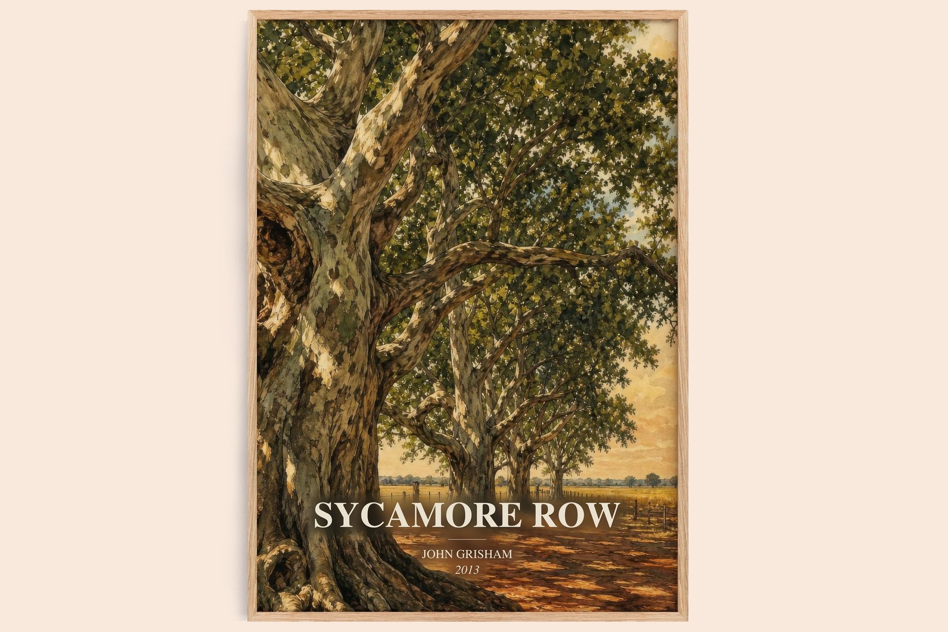 Sycamore Row watercolour book poster by John Grisham – framed literary art print