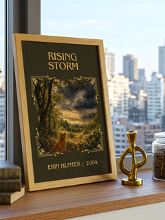 Rising Storm Classic Book Art Print by Erin Hunter – framed print on a city-view windowsill