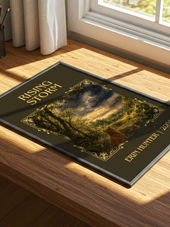 Rising Storm Classic Book Art Print by Erin Hunter – print on a sunlit desk