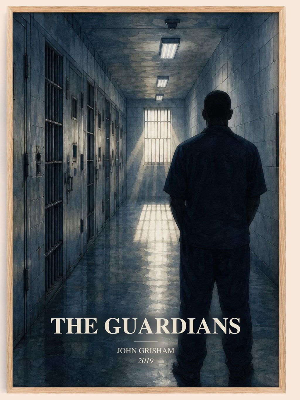 The Guardians watercolour book poster by John Grisham – framed literary art print