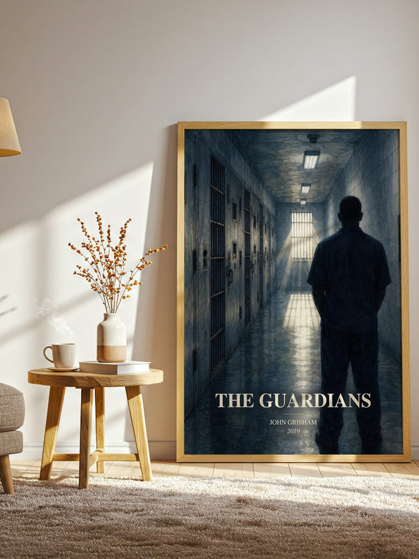 The Guardians watercolour print in frame leaning in hallway – thriller wall art