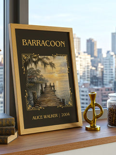 Barracoon Classic Book Art Print by Alice Walker – framed print on a city-view windowsill