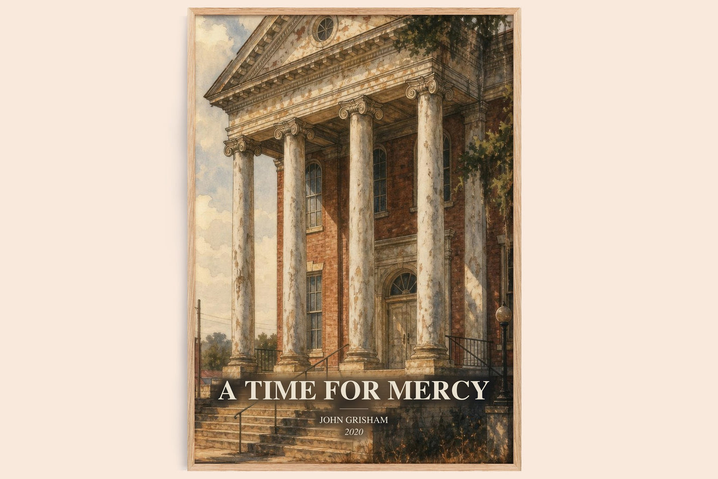A Time For Mercy watercolour book poster by John Grisham – framed literary art print