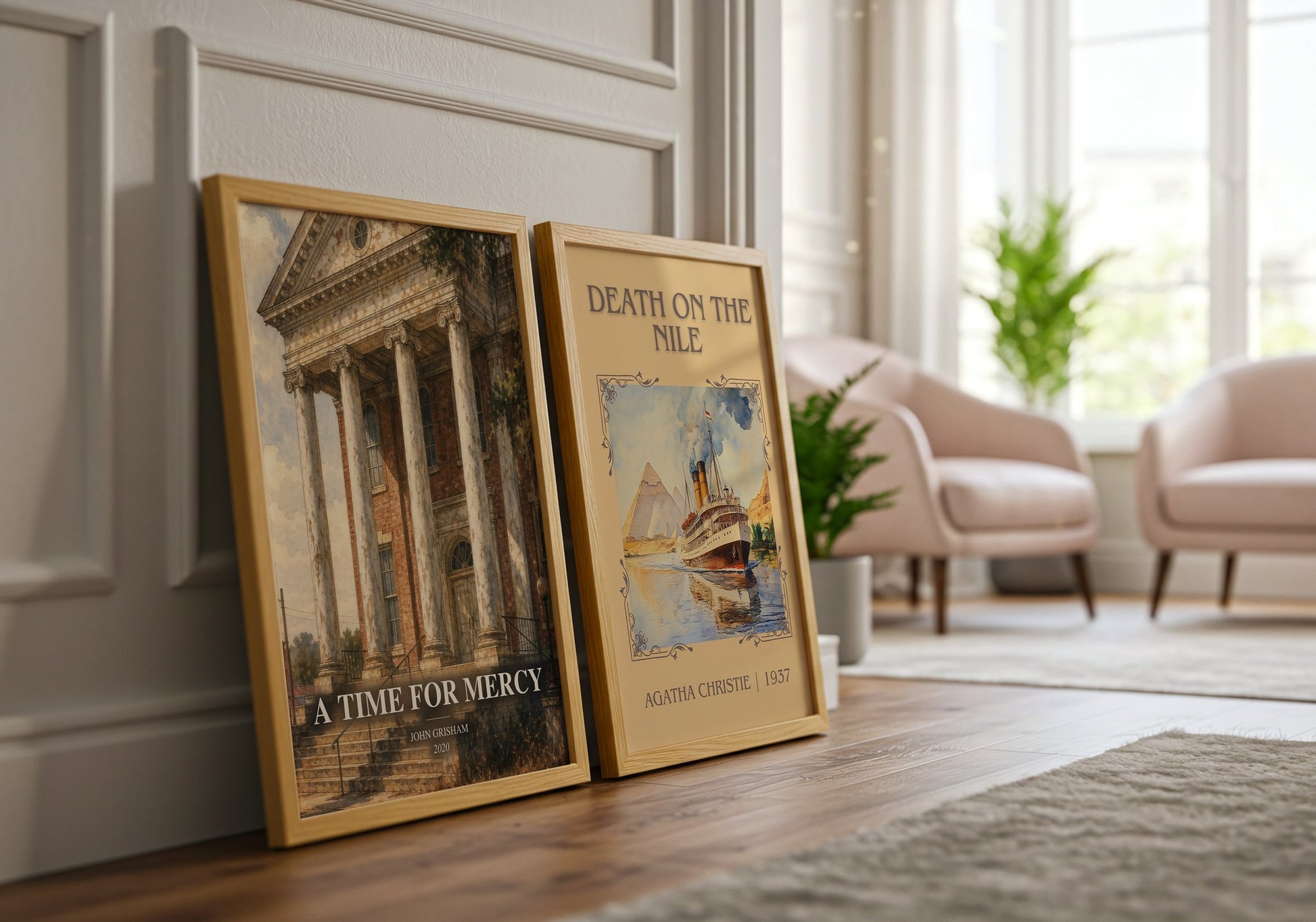 A Time For Mercy watercolour print framed by window – literary home decor