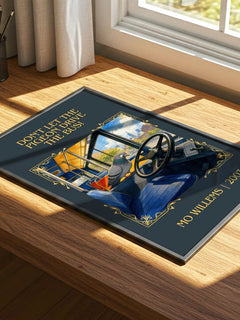 Don't Let the Pigeon Drive the Bus! Classic Book Art Print by Mo Willems – print on a sunlit desk