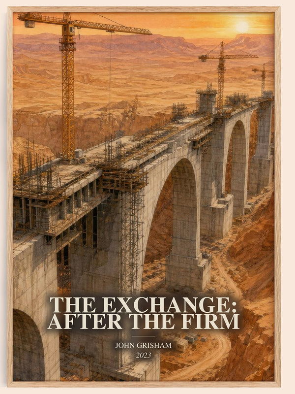 The Exchange: After The Firm watercolour book poster by John Grisham – framed literary art print