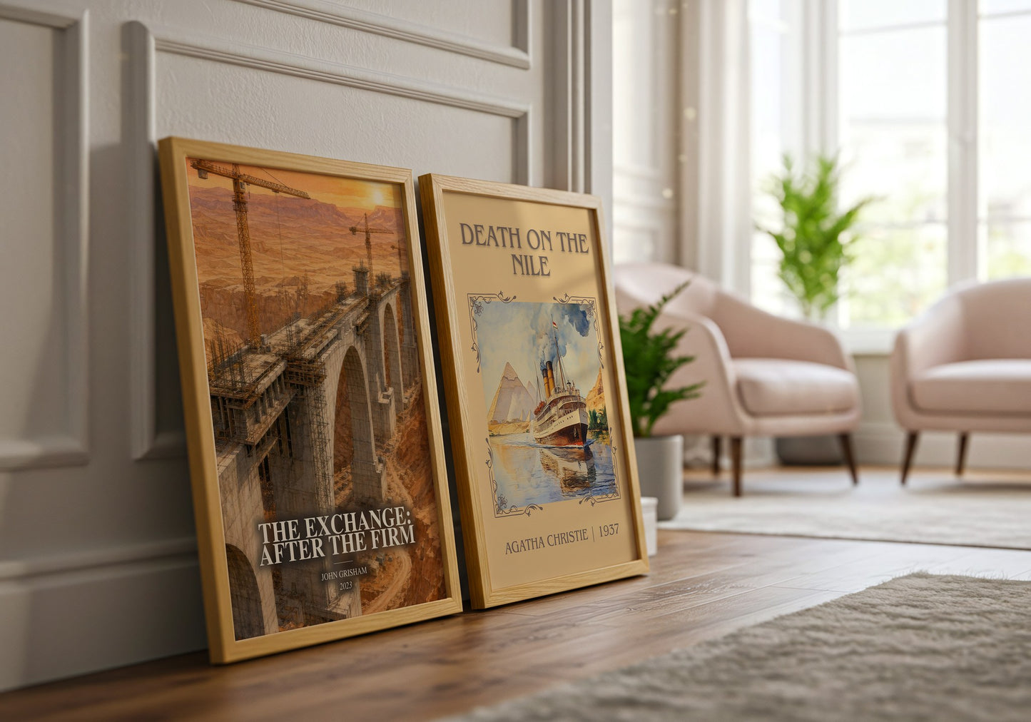 The Exchange: After The Firm watercolour print framed by window – literary home decor
