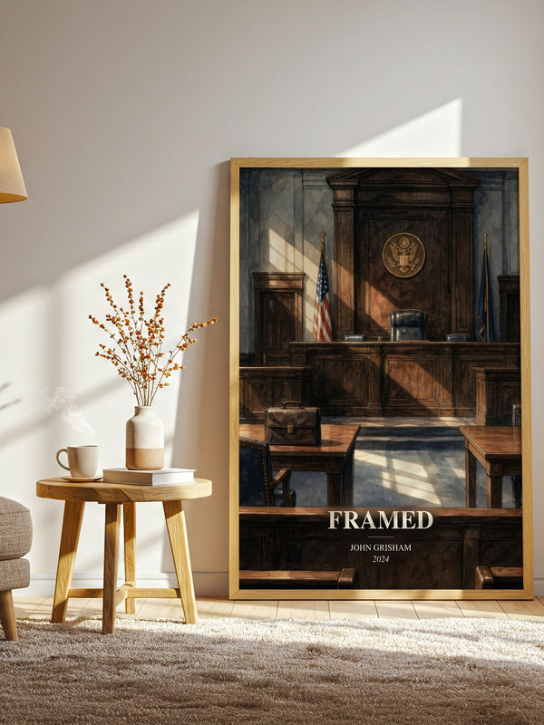Framed watercolour print in frame leaning in hallway – mystery wall art