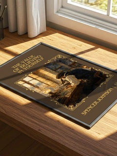 Value of Believing in Yourself Classic Book Art Print by S. Johnson – print on a sunlit desk
