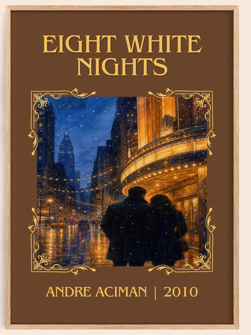 Eight white nights Classic Book Art Print by André Aciman – book poster