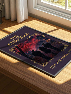 The Struggle Classic Book Art Print by Lisa Jane Smith – print on a sunlit desk