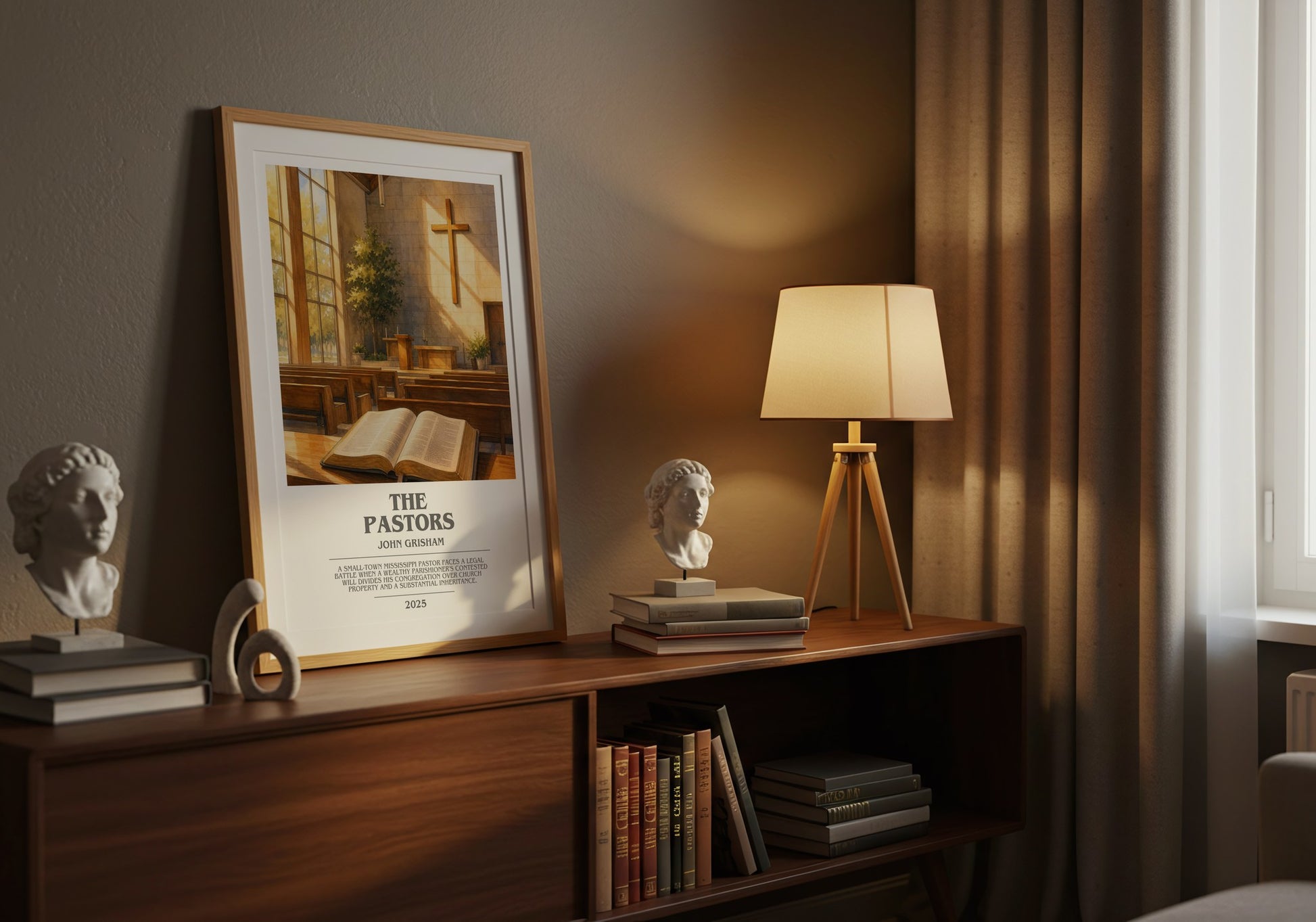 The Pastors bookish book poster framed on wall – thriller wall art