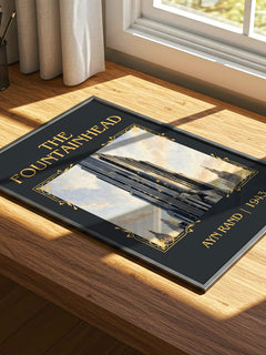 The Fountainhead Classic Book Art Print by Ayn Rand – print on a sunlit desk