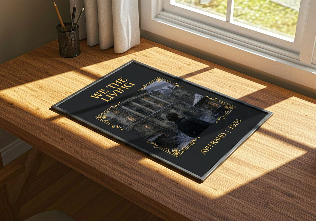 We the living Classic Book Art Print by Ayn Rand – print on a sunlit desk