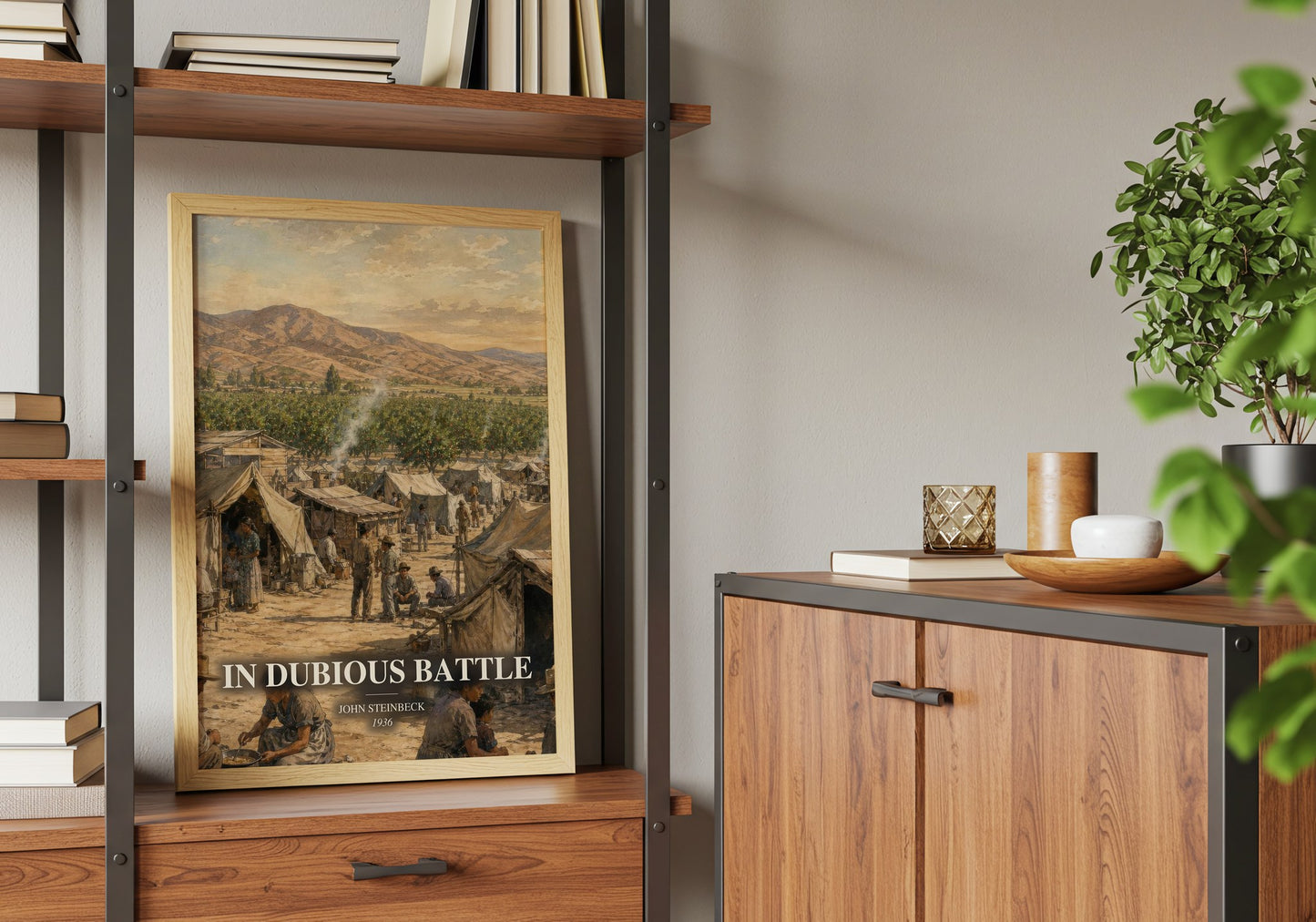 In Dubious Battle book watercolour illustration paper finish options – matte satin gloss