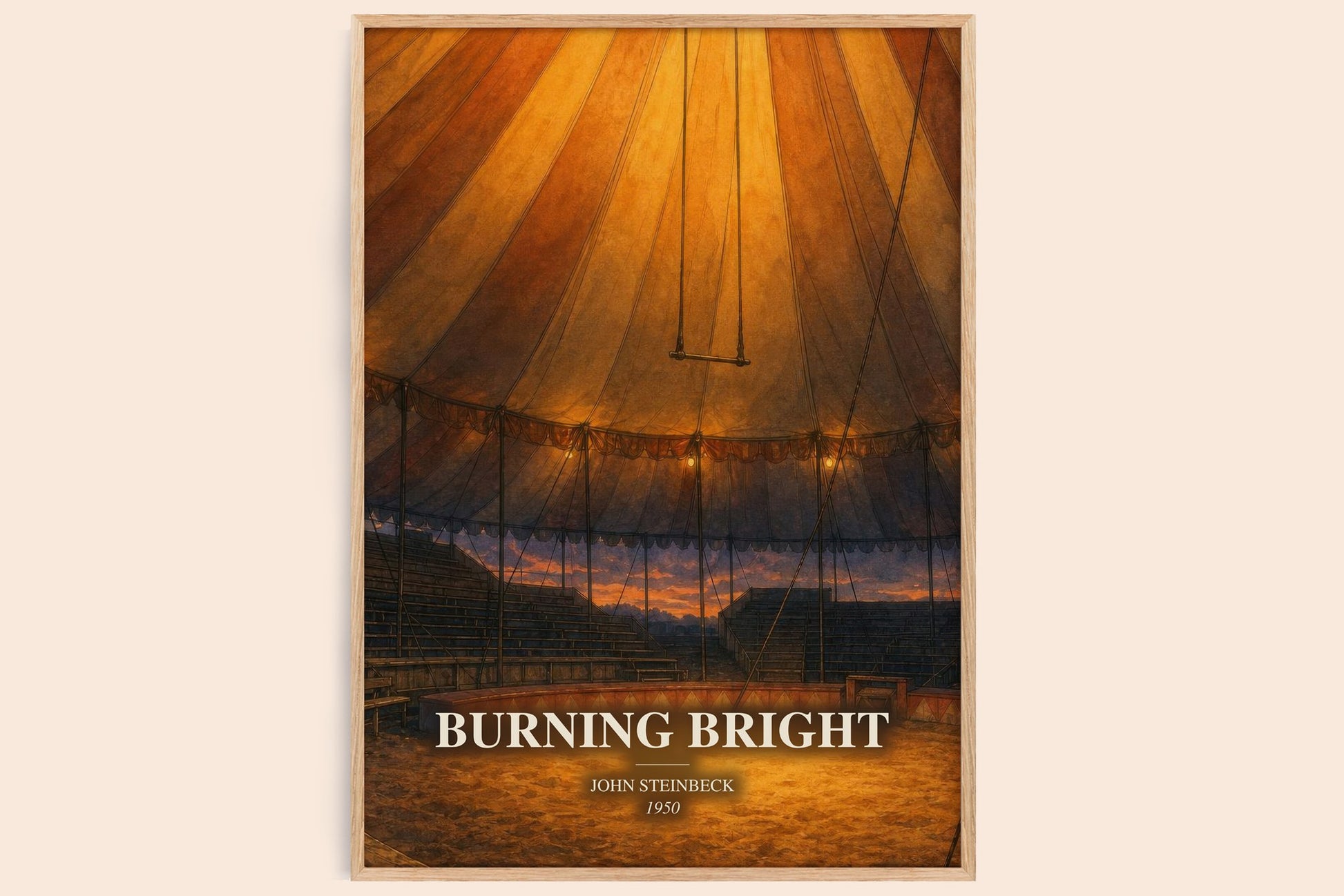 Burning Bright watercolour book poster by John Steinbeck – framed literary art print