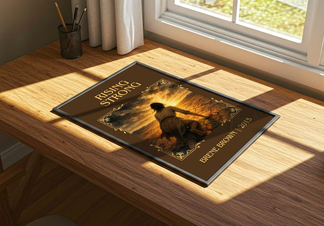 Rising strong Classic Book Art Print by Brené Brown – print on a sunlit desk