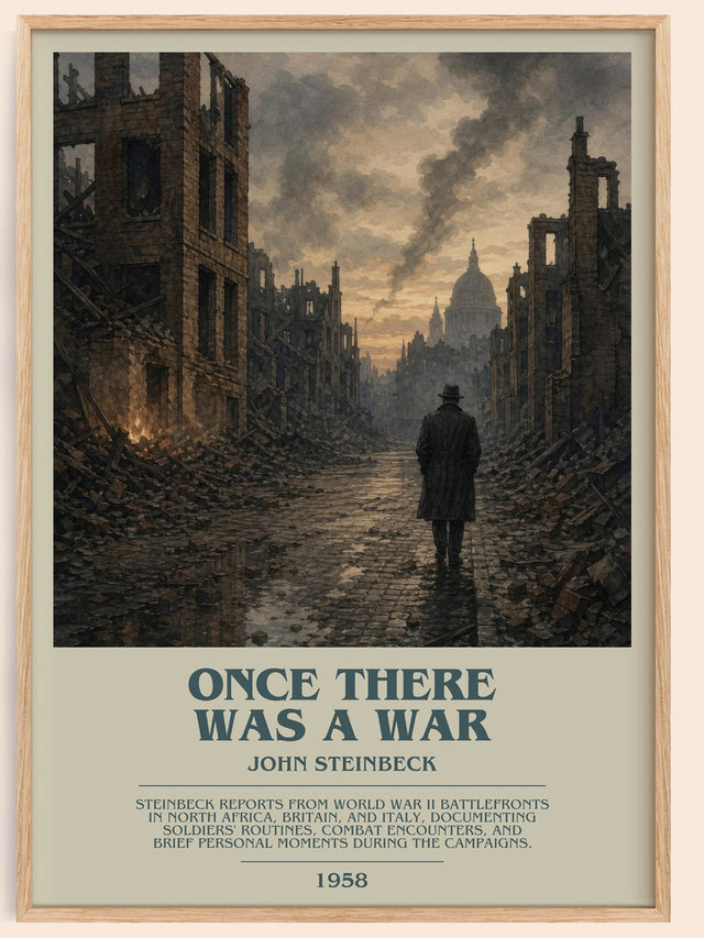Once There Was A War Bookish Wall Art by John Steinbeck