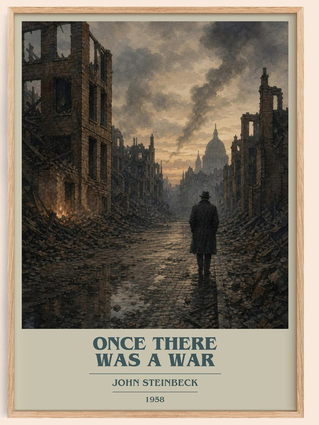 Once There Was A War Book Cover Poster by John Steinbeck