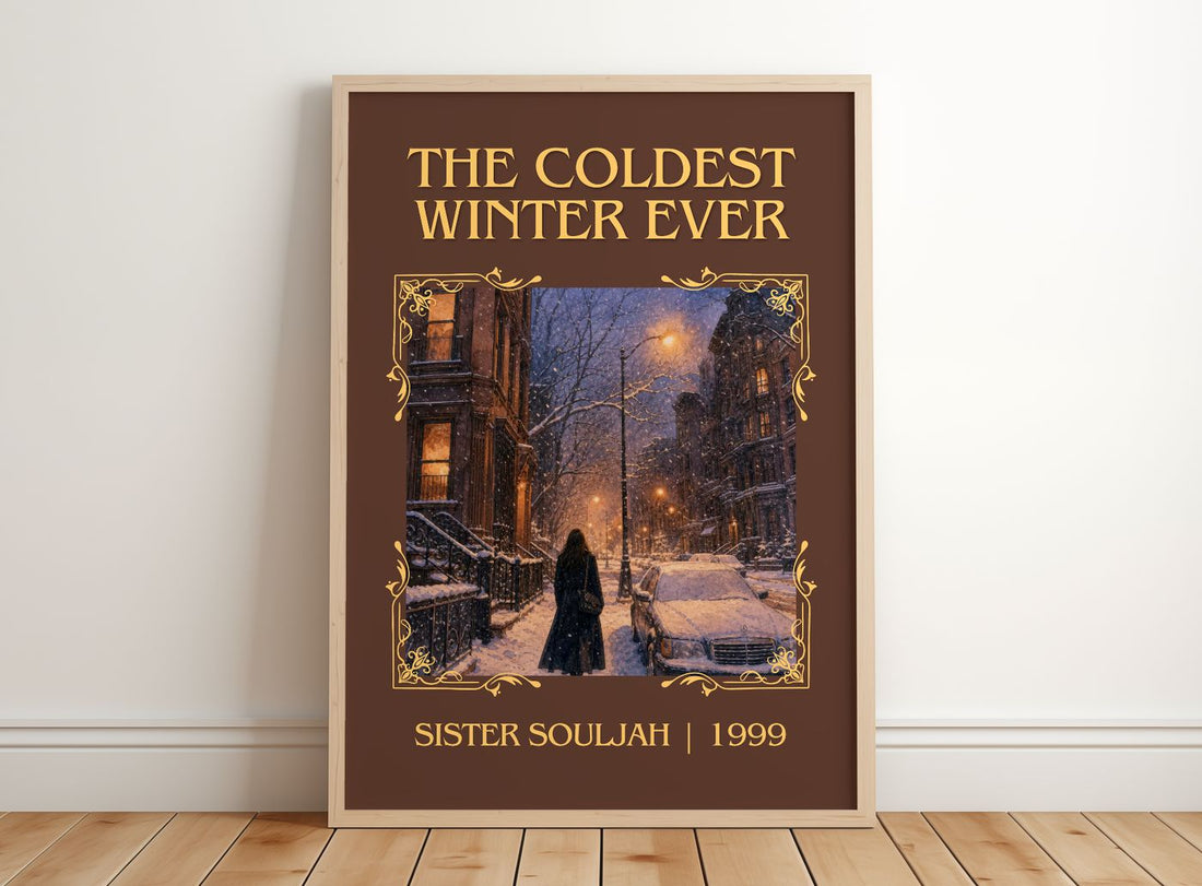 The coldest winter ever Classic Book Art Print by Sister Souljah – framed print leaning on a wooden floor