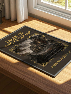 Tales of the Peculiar Classic Book Art Print by Ransom Riggs – print on a sunlit desk