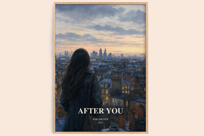 After You watercolour book poster by Jojo Moyes – framed literary art print