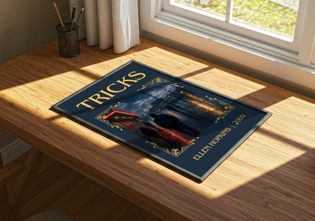 Tricks classic book art print framed by window – literary home decor
