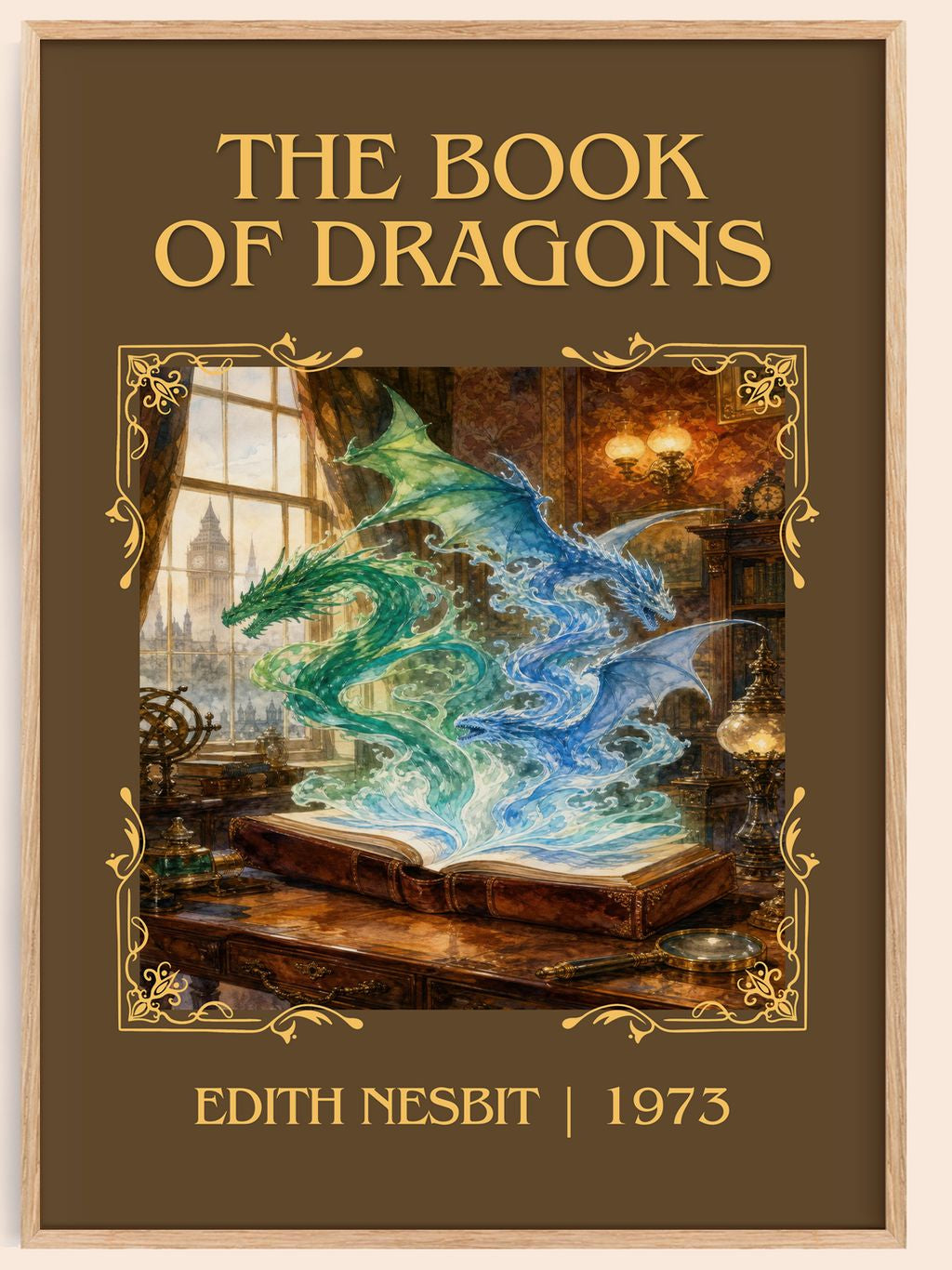 The Book of Dragons Classic Book Art Print by Edith Nesbit – book poster