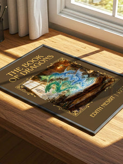 The Book of Dragons Classic Book Art Print by Edith Nesbit – print on a sunlit desk