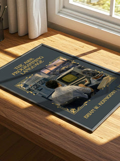 AWK programming language Classic Book Art Print by Brian W. Kernighan – print on a sunlit desk